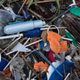Plastic trash lining the shores of the Thames Estuary on January 2, 2018 in Kent, England.